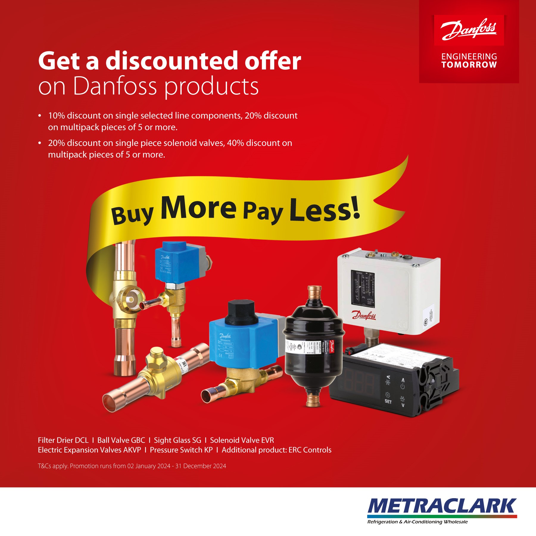 Look no further for discounts on Danfoss Products at Metraclark!