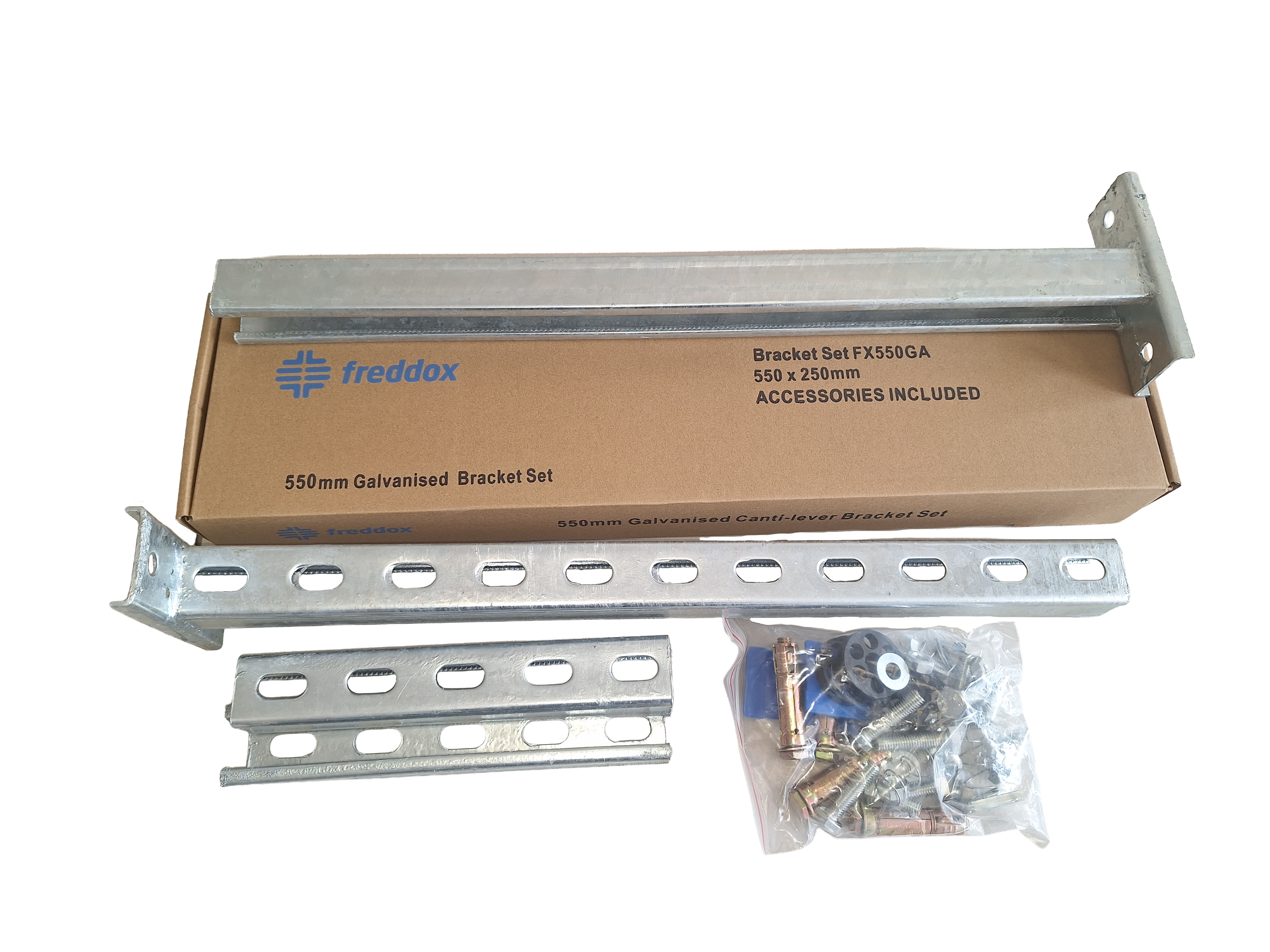 Cantilever Bracket Set 450mm Galvanised with Anchor Bolts