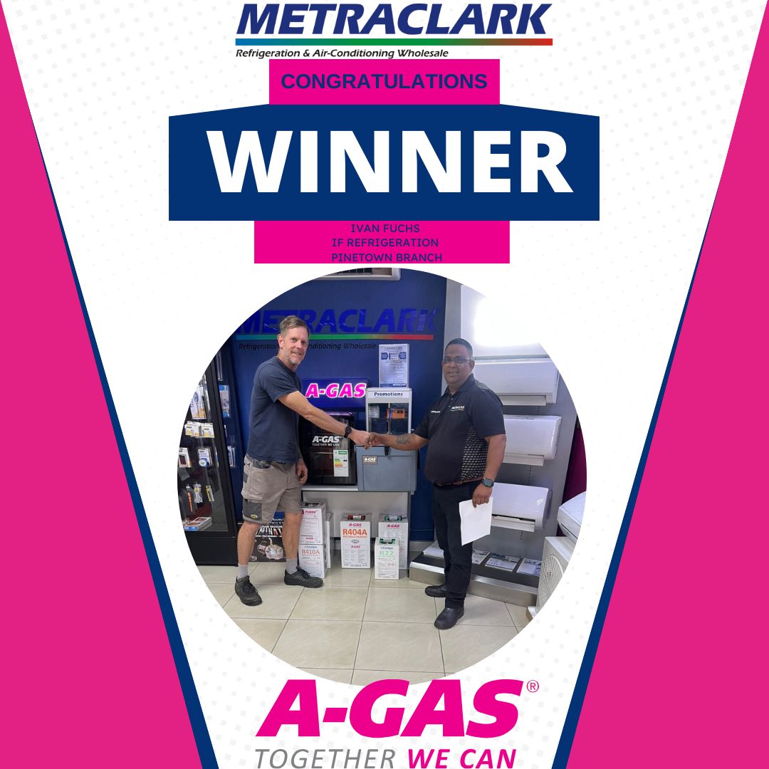 etraclark's latest winner, Ivan Fuchs of IF Refrigeration at our Pinetown Branch, celebrating his success in our recent promotion!