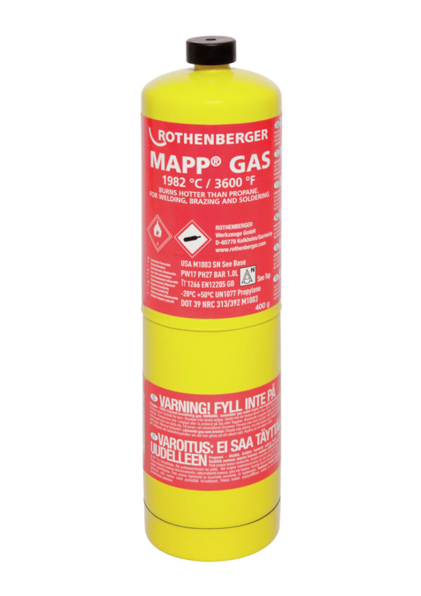 Mapp Gas Cylinder 1" US Connection 400g