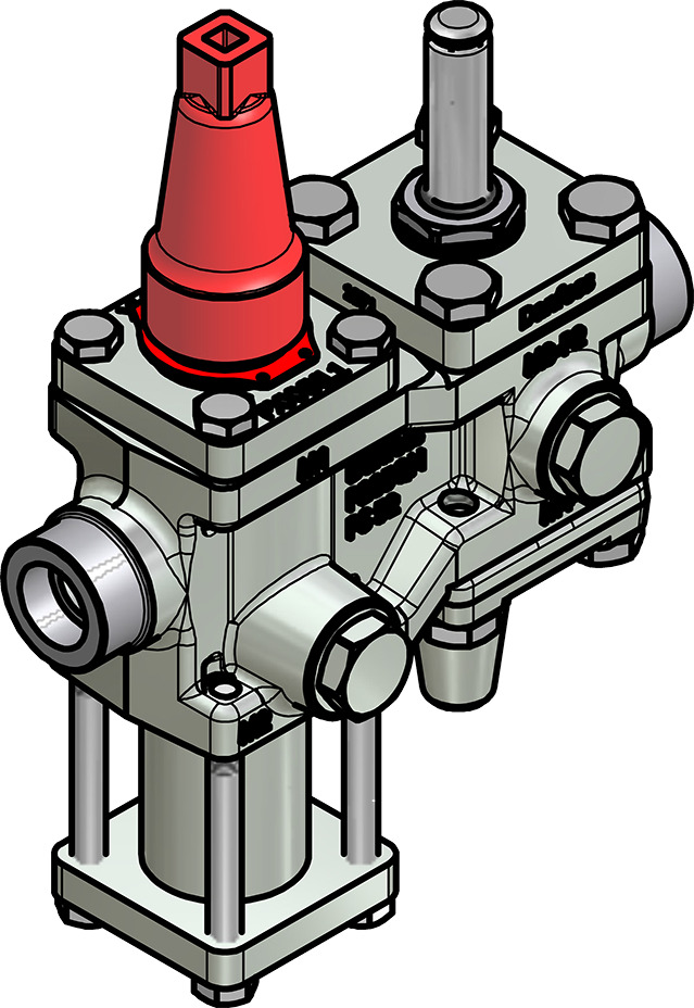 Valve station, ICF 15-4-8, 15 mm, Connection standard: ANSI B 16.11